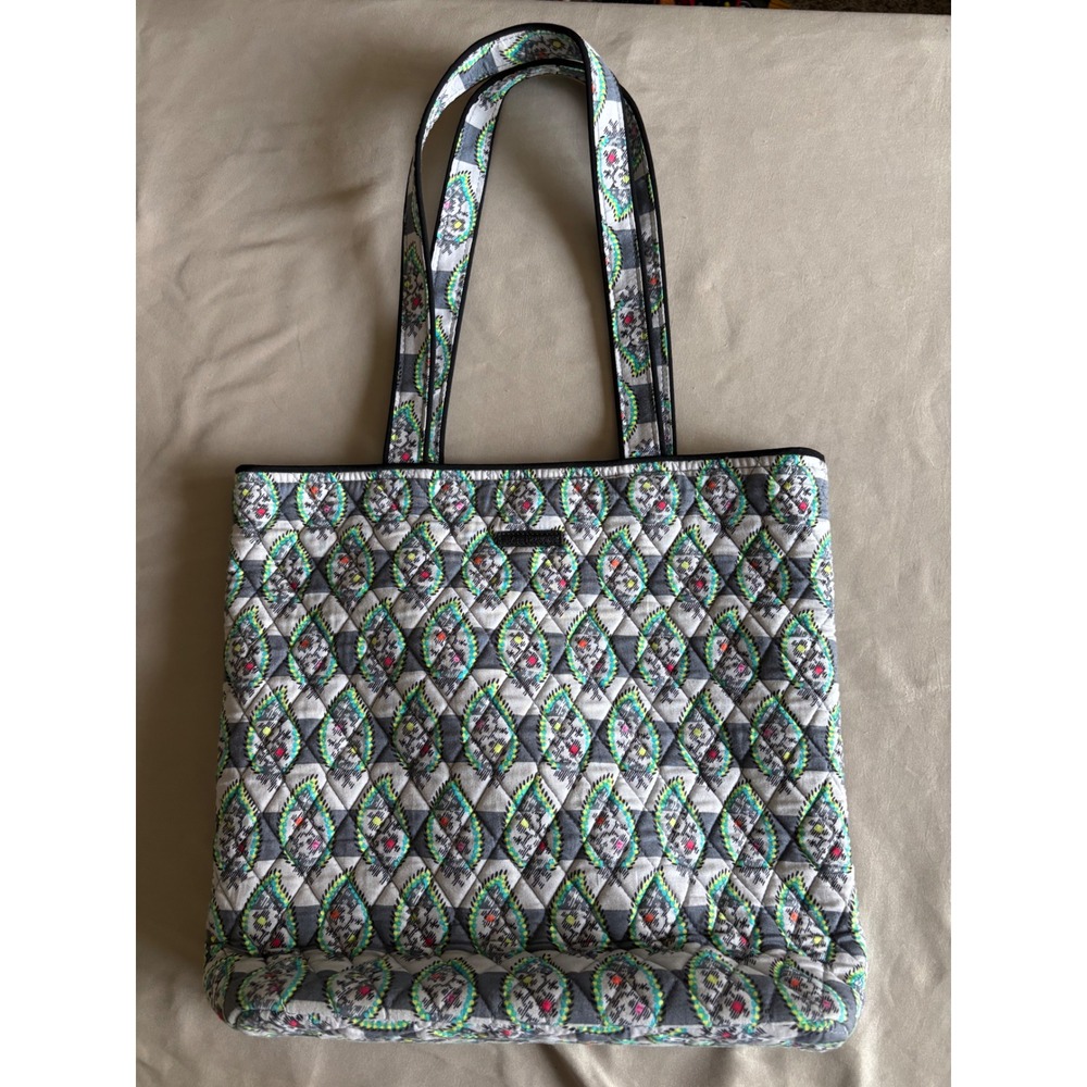 Vera Bradley Marrakesh Beads Quilted Cotton Tote Bag  Geometric Shoulder